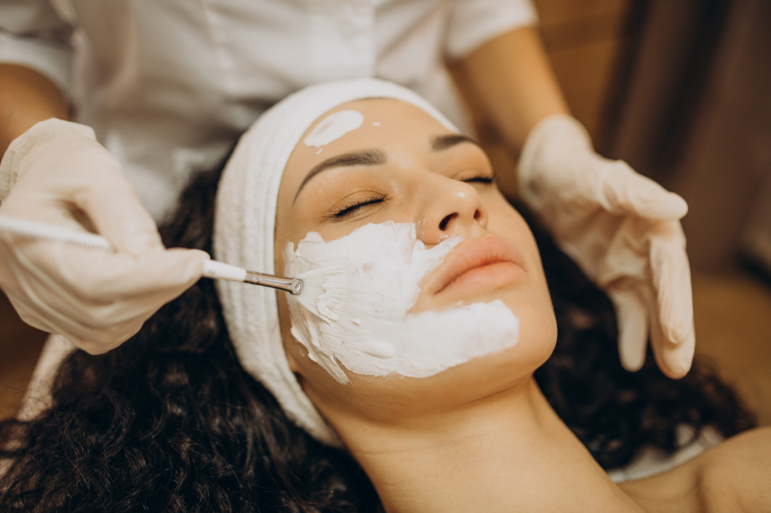 Woman visiting cosmetologist and making rejuvenation procedures Woman visiting cosmetologist and making rejuvenation procedures